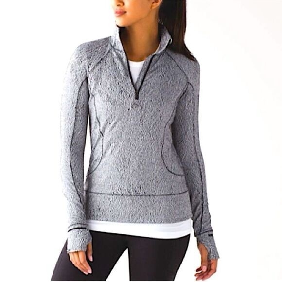 lululemon athletica Tops - Lululemon Rush Hour Women's Gray Quarter-Zip Top Size 4